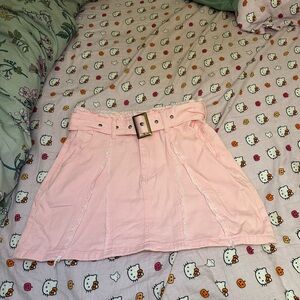 Pink Mini Skirt with Belt